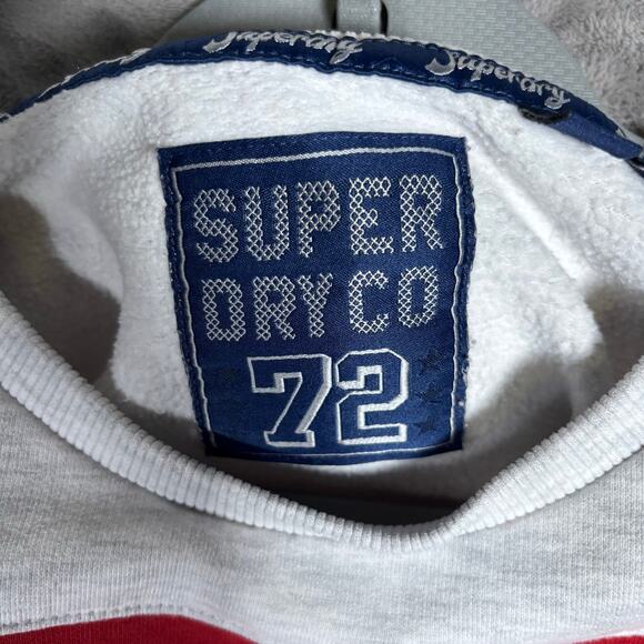 Superdry True JPN Crewneck Sweatshirt Gray Red White Size US 8 (EU 40) - Picture 6 of 10